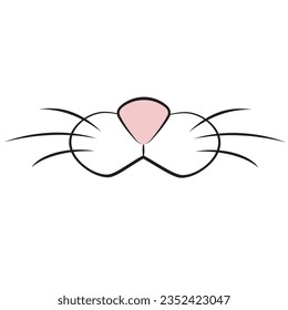 máscara facial de gato mano