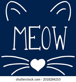 cat face meow art design funny cat art ee design womens art ar vector design illustration print poster