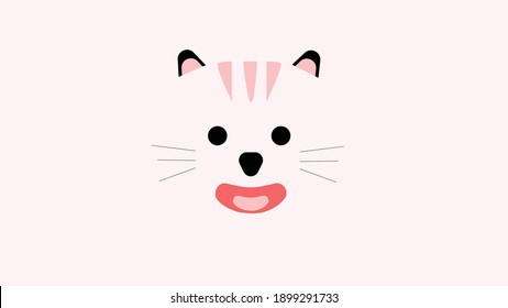 Cat face, minimal design for background and wallpaper