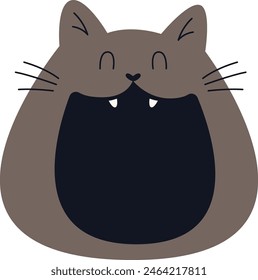 Cat Face With Opened Mouth Vector Illustration