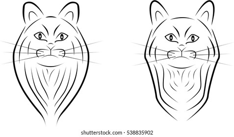 the cat face outline