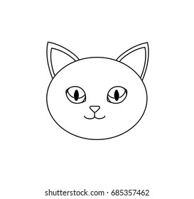 Cat Face Outline Icon Stock Vector (Royalty Free) 685357462 | Shutterstock