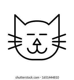 Cat Face With outline icon vector
