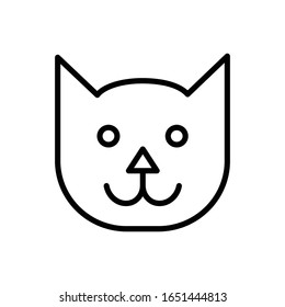 Cat Face With outline icon vector