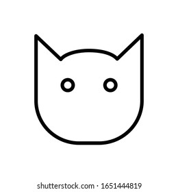 Cara de gato con vector de icono de contorno