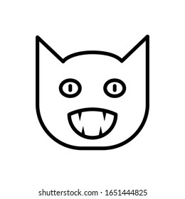 Cat Face With outline icon vector
