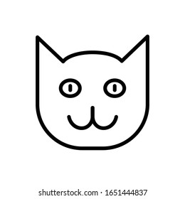 Cat Face With outline icon vector