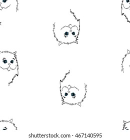 Cat face pattern seamless