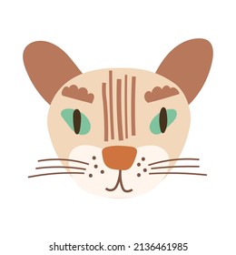 Cat Face Portrait - Bengal cat. Vector illustration.