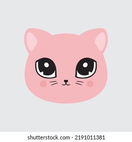 Cat face portrait pink eyes 