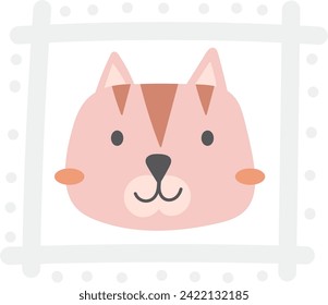 Cat Face Portrait Vector Illustration