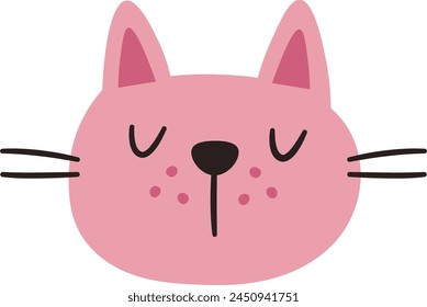 Cat Face Portrait Vector Illustration