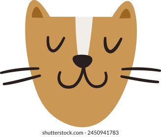 Cat Face Portrait Vector Illustration