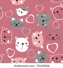 cat face seamless background