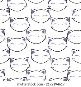 Cat face seamless repeat pattern