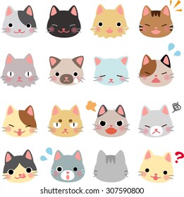 cat face set