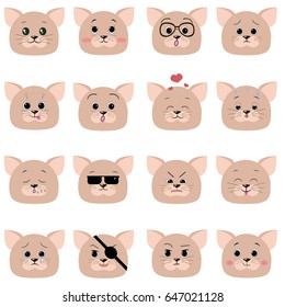 Cat face set.