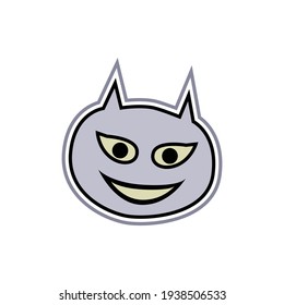 Vector de emoticones de cabeza malvada, logo de demonio.