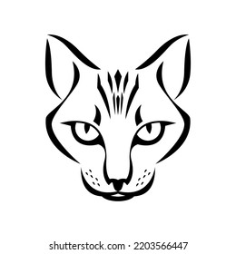 Cat face, siamese cat, pet, animal mascot. Cat logo template. Vector illustration