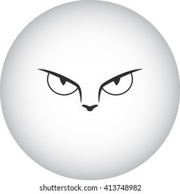 Cat face sign simple icon on  background