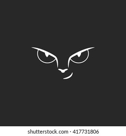 Cat face sign simple icon on  background