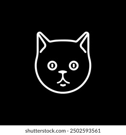 Arte vectorial de la silueta de la cara del gato, iconos y logotipo - Ilustración de Vector
