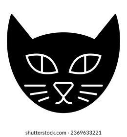 Cat face solid icon. Pet vector illustration isolated on white. Animal glyph style design, designed for web and app. Eps 10