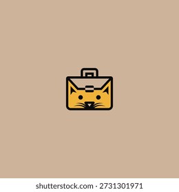 Mala de rosto de gato. Design de logotipo.