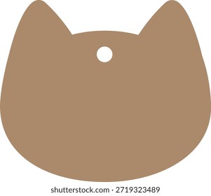 cat face tag cute pet gift label animal shape printable simple design vector decoration kids party