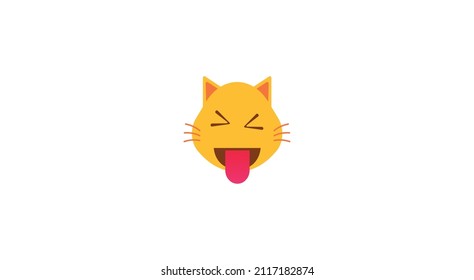 imagen de emoji vector de la cara del gato.