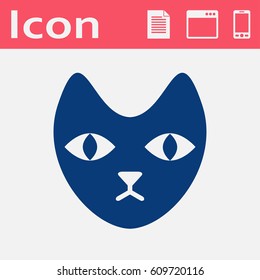 cat face vector flat icon 