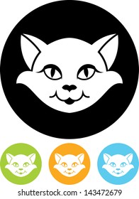 Cat face vector icon 