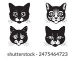 Cat face vector icon black png