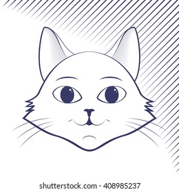 Cat face vector illustration.