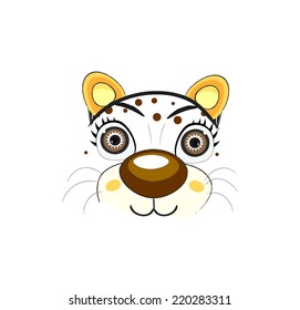 Cat face - vector illustration art cut pet