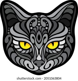 CAT FACE VECTOR ILLUSTRATION DESIGN
