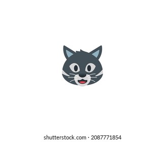 Icono aislado del vector de la cara del gato. Ilustración de Emoji. Emotismo del vector de la cabeza de gato