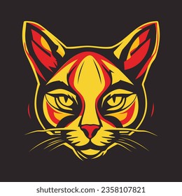 Cat-face-Vektormaskottsymbol