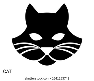 Cat face vector. Silhouette of the cat's face.