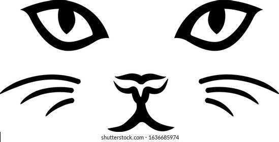 Cat Face With Vivid Eyes Vector Image