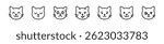 Cat faces icons. Cat mood emotions icons