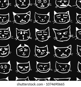 Cat faces, seamless pattern for your design