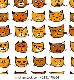Cat faces, seamless pattern for your design