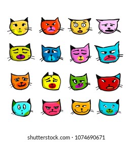 Cat faces, sketch for your design