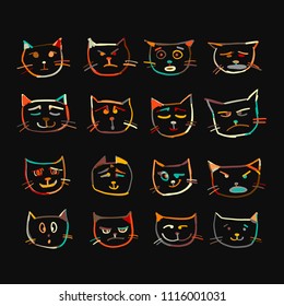 Cat faces, sketch for your design