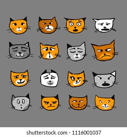 Cat faces, sketch for your design