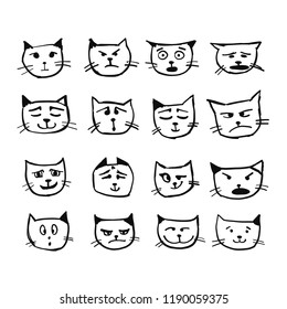 Cat faces, sketch for your design