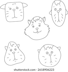 gato enfrenta no estilo de kawaii