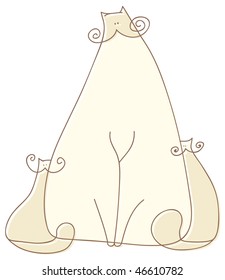 cat family cute animal white family group friendship community cat pets dancing smiling carnivore caricature laughing friendly satisfaction optimistic posh painting grinning grin relation comic joyful
