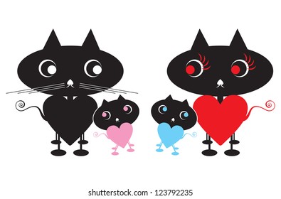 Cat Family in love
